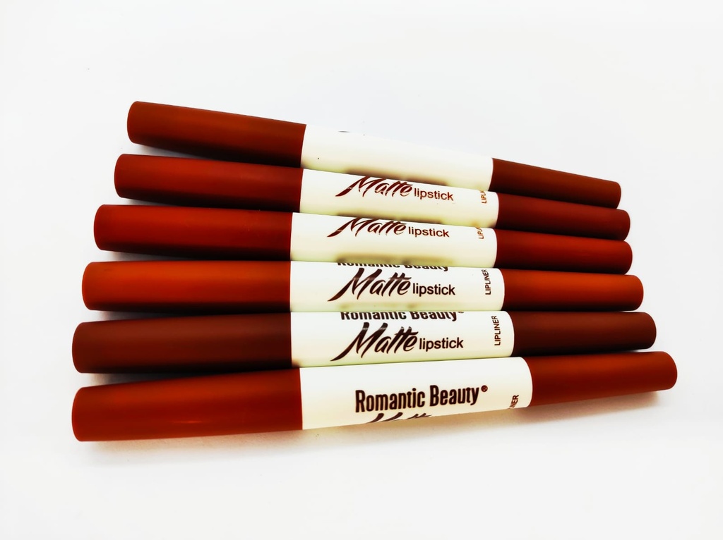 Labial Matte (2 en 1) Lápiz Labial y Delineador - Romantic Beauty