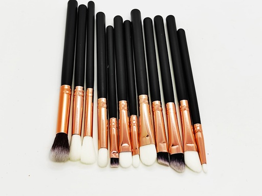 Set de Brochas para Ojos de 12 Piezas Negro Mii's Cosmetics